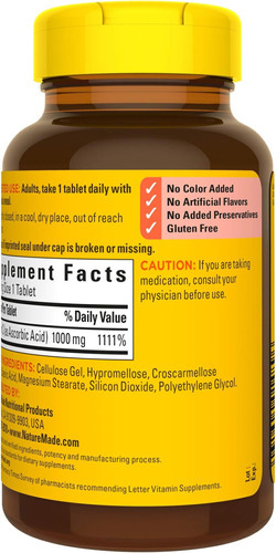Comprimidos De Vitamina C De 1000 Mg Da Nature Made, Contage - Imagem 8