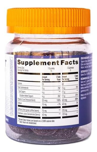 Gomas Energéticas Gummishot, 1125 Mg De Cafeína Mastigável À - Imagem 4