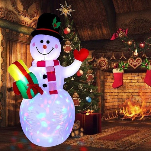 Macaco De Neve De Natal Multicolor Led Inflável 1,5 M, 150 - Imagem 3