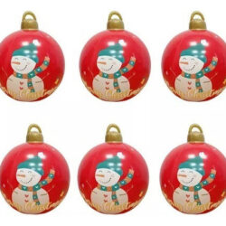 Decoração Exterior De Bola De Natal Inflável Grande 6 Peç