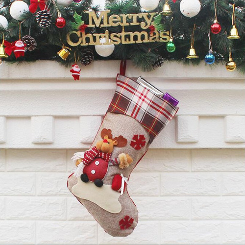 3pcs Adorável Natal Meias Lareira Árvore Decoração - Imagem 4