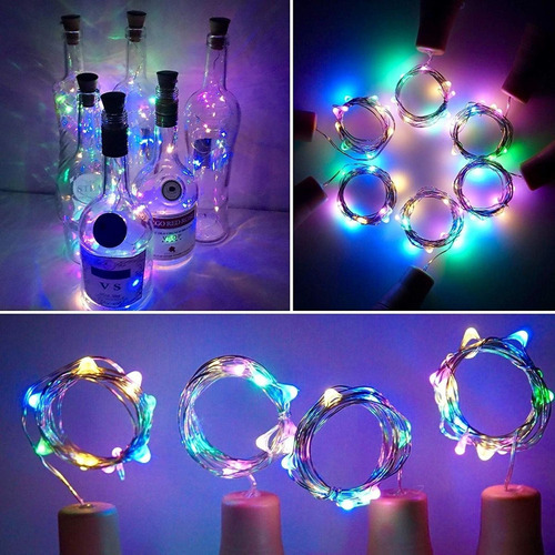 10pcs Garrafa De Vinho Cortiça Luz Decoração Natal Quente Br - Imagem 4