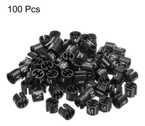Marcador Tamanho M Para Cabides, Preto, 100 Unidades - Imagem 2