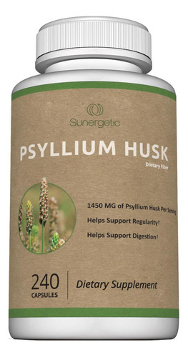 Suplemento Premium De Fibra De Casca De Psyllium 1450mg, 240