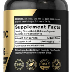 Cápsulas De Ácido Aspártico Carlyle D (daa) | 3000mg | Conta