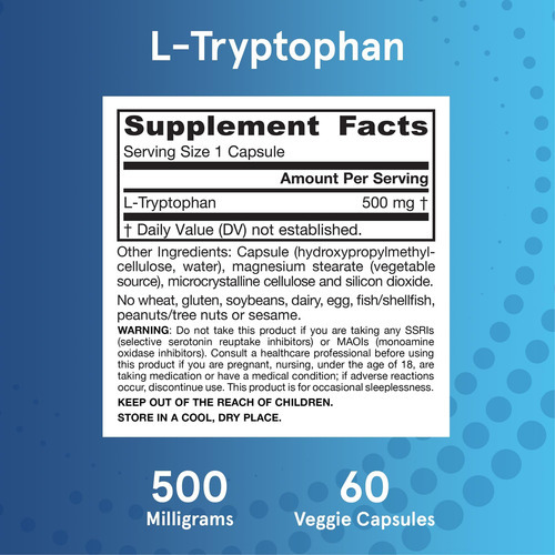 Jarrow Formulas L-triptofano, 500 Mg De Suplemento Dietético - Imagem 6