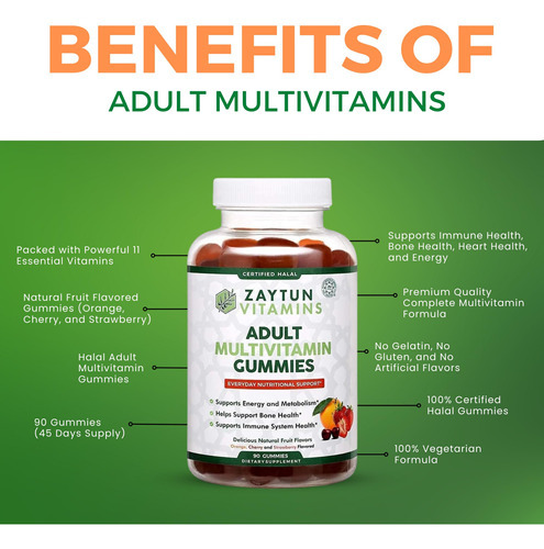 Gomas Multivitamínicas Zaytun Vitamins Halal Para Homens Adu - Imagem 8