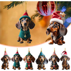 Conjunto De Dachshund De Natal De 14 Peças, Presente Para Am