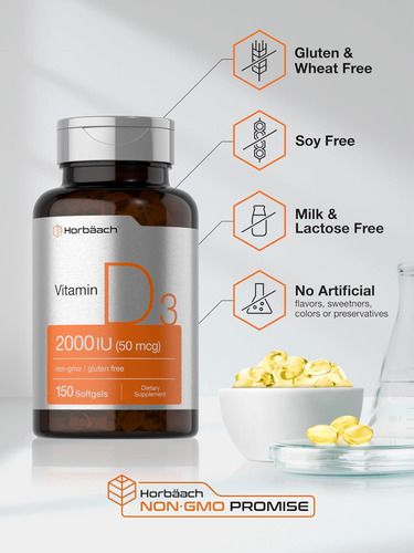 Cápsulas Gelatinosas Diu De Vitamina Horbäach (50mcg) | 150 - Imagem 5