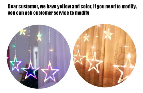 Cortinas Com Luzes Led Decorativas, Estrelas Luzes De Natal - Imagem 2