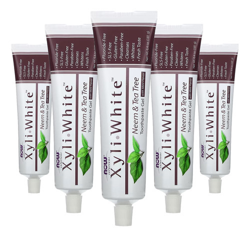 Creme Dental Now Foods Xyliwhite Neem E Tea Tree, 6,4oz 5un