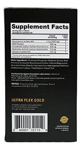 Ageless Ultra Flex Gold Joint Health Glucosamina E Condroiti - Imagem 3
