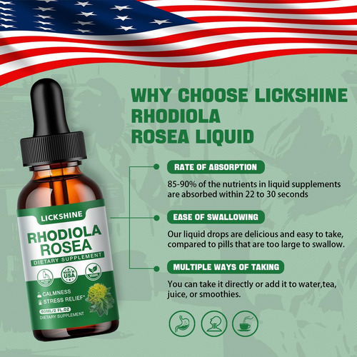 Lickshine 1 Pack 2000mg Rhodiola Rosea Tintura - Gotas De Lí - Imagem 5