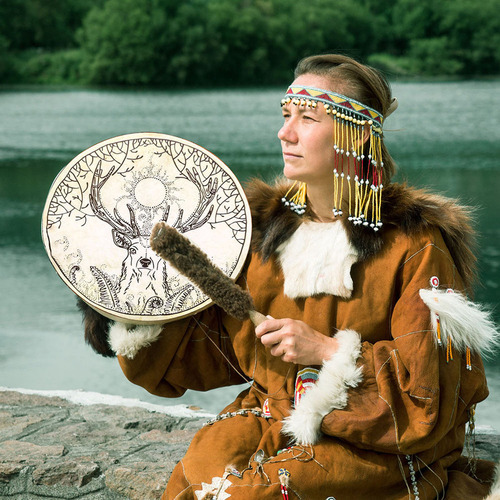 Grande Tambor Shaman Com Baqueta Feito À Mão - Imagem 5
