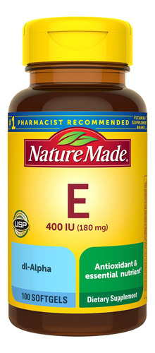 Vitamina E Nature Made 400 Ui 100 Cápsulas