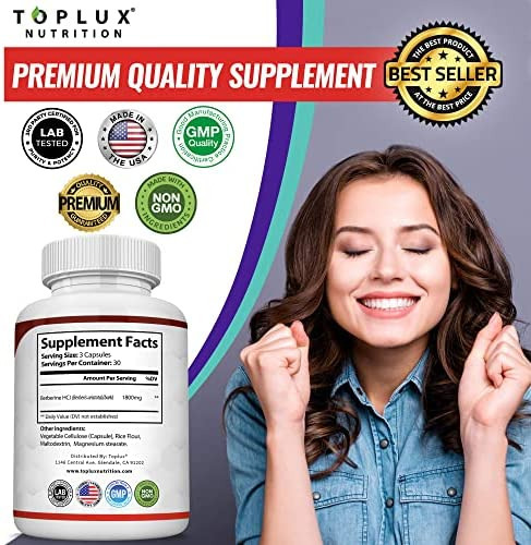 Extrato De Berberina Toplux 1800 Mg Complexo De Berberina H - Imagem 6