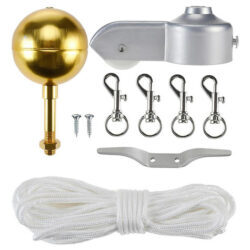 Kit De Ferragens Para Mastro De Bandeira Ganchos De 4 Peças