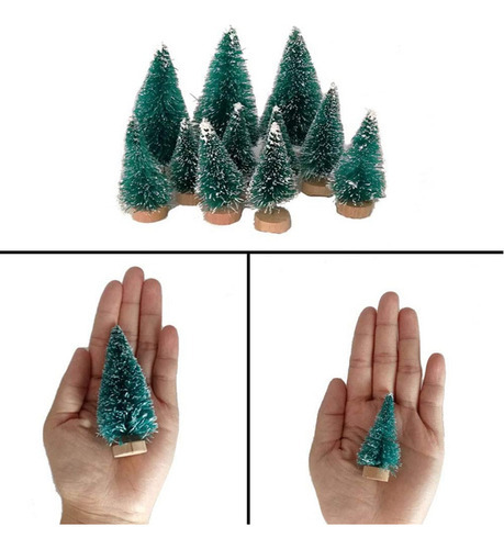 50pcs Miniatura Artificial Árvore De Natal Pequena Neve Gead - Imagem 3