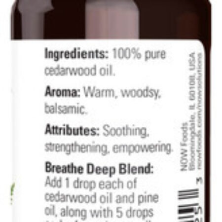 Óleo De Cedro 100% Puro Now Foods Cedarwood Oil 30ml 5un - Imagem 2