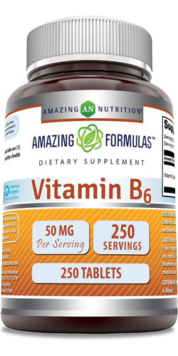 Fórmulas Incríveis Suplemento Vitamina B6 Piridoxina 50mg 25
