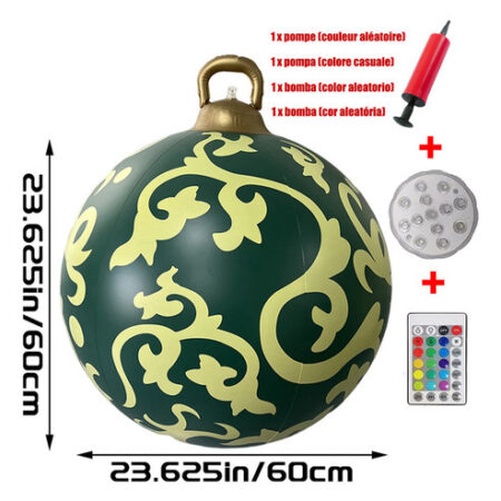 Enfeites De Bola Decorados De Natal Infláveis De Pvc Grandes - Imagem 4