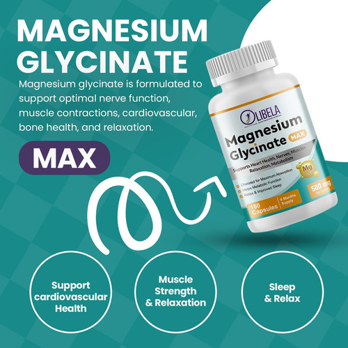 Glicinato De Magnésio Olibela 500mg 180 Cápsulas Queladas. A - Imagem 6
