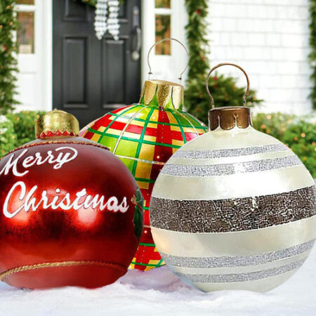 Enfeites De Bola Decorados De Natal Infláveis De Pvc Grandes - Imagem 25