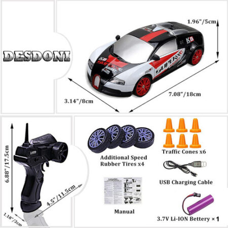 Brinquedo Drift Rc Car 4wd Drift Car Com Controle Remoto Dri - Imagem 49