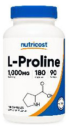 Suplemento Nutricost L-prolina 1000 Mg 180 Cápsulas - Imagem 2