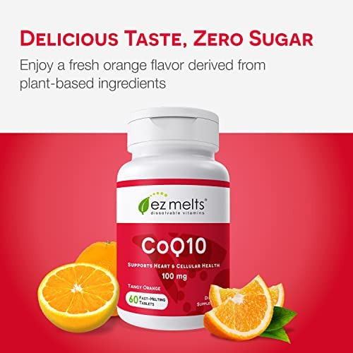 Suplemento De Coq10 Dissolúvel Ez Derrete 100 Mg, Sem Açúca - Imagem 5