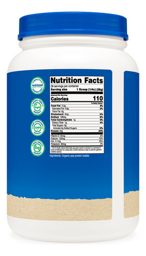 Proteína De Ervilha Em Pó Nutricost Organic 907g Sem Sabor - Imagem 6