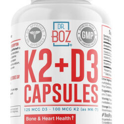 Dr. Boz Vitamina K2 (mk-7) + Cápsulas D3 Com Bioperine® Par