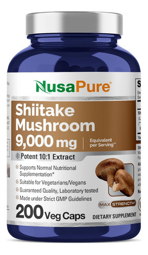 Extrato De Cogumelo Shiitake Nusapure 9000 Mg 200 Cápsulas V