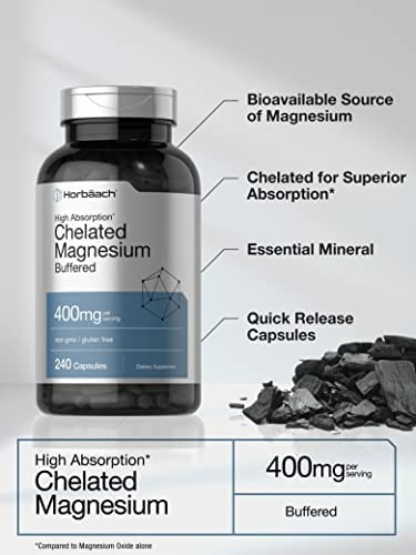 Magnésio Quelatado | 400mg | 240 Cápsulas | Suplemento Sem O - Imagem 2