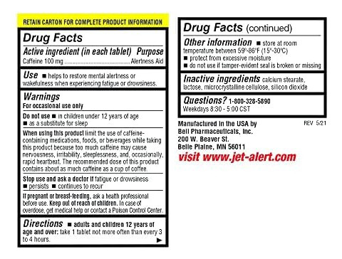 Jet-alert 100 Mg Cada Guia De Cafeína 120 Contagens - Imagem 2