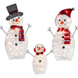 3 Luzes De Jardim De Boneco De Neve De Natal
