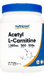 Suplemento Nutricost Acetil L-carnitina (alcar) 500g 1000mg - Imagem 2