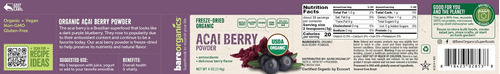 Pó De Açaí Da Bareorganics, Pó De Superalimento, Suplemento - Imagem 5