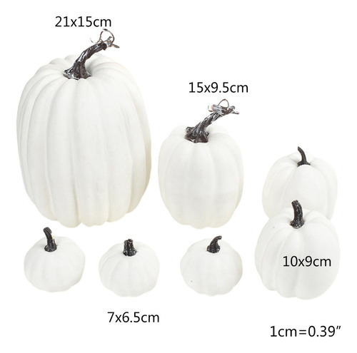 7pcs Abóboras Artificiais Simulação Falsa Abóbora Halloween - Imagem 10