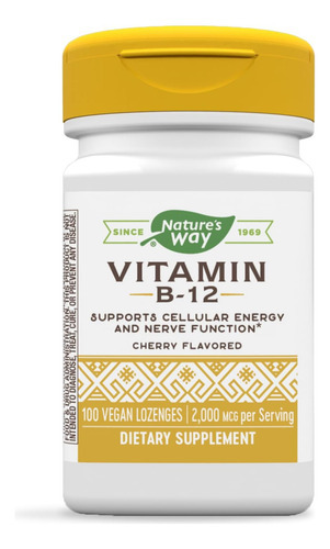 Vitamina B-12 Marca Natures Way, 2.000 Mcg, 1.000 Pastilhas