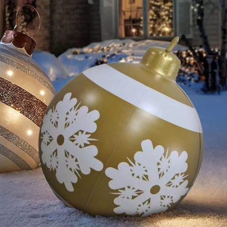Enfeites De Bola Decorados De Natal Infláveis De Pvc Grandes - Imagem 38