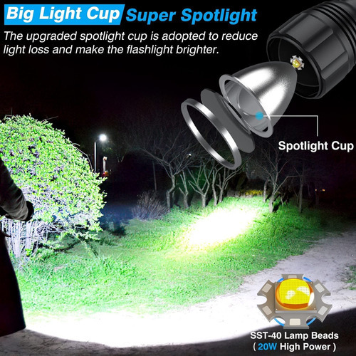Lanternas Recarregáveis Conduzidas100000 Lumen Handheld Lant - Imagem 2