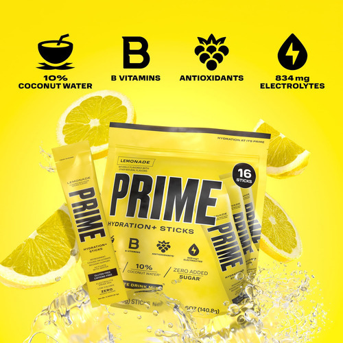Prime Hidratação+ Sticks Limonada | Pó De Hidratação Em Bast - Imagem 4