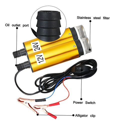 Bomba Submersível Dc 24v Para Bombeamento De Água De Óleo Di - Imagem 6