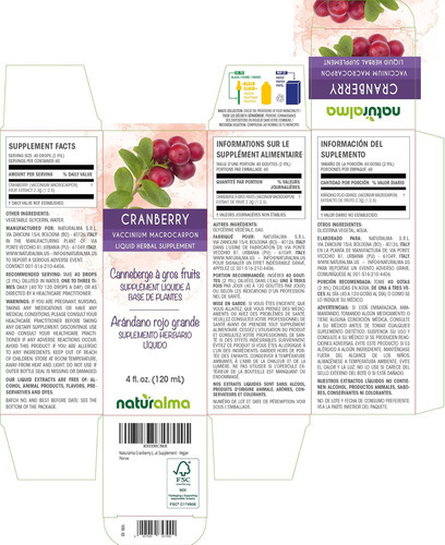 Naturalma Cranberry (vaccinium Macrocarpon Ou Oxycoccus Macr - Imagem 2