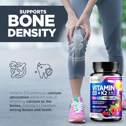 Vitamina D3 K2 - Vitamina D Mastigável 5000 Ui E K2 Mk-7 100 - Imagem 9