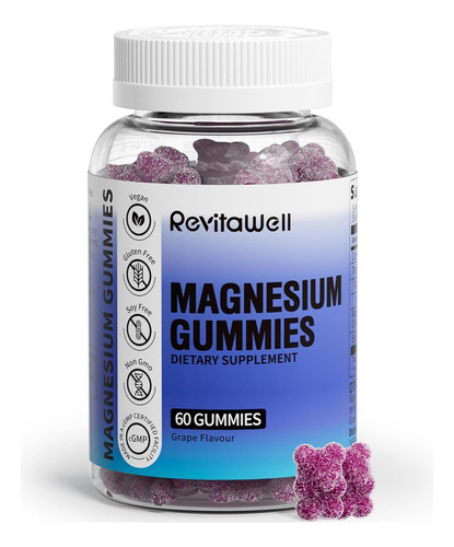 Gomas De Magnésio Com Glicinato De Magnésio De 2100 Mg E Cit