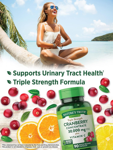 Cápsulas De Concentrado De Cranberry Natures Truth 30.000 Mg - Imagem 4