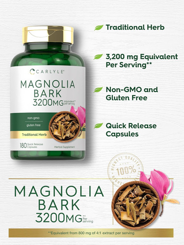 Casca De Magnólia Carlyle 3200 Mg | 180 Cápsulas Em Pó | Sup - Imagem 3