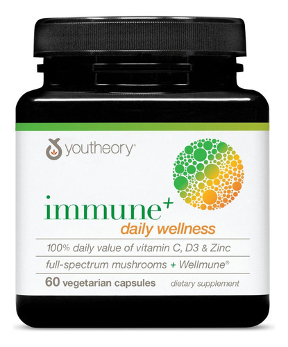 Youtheory Immune+ Daily Wellness - Suplemento De Suporte Imu